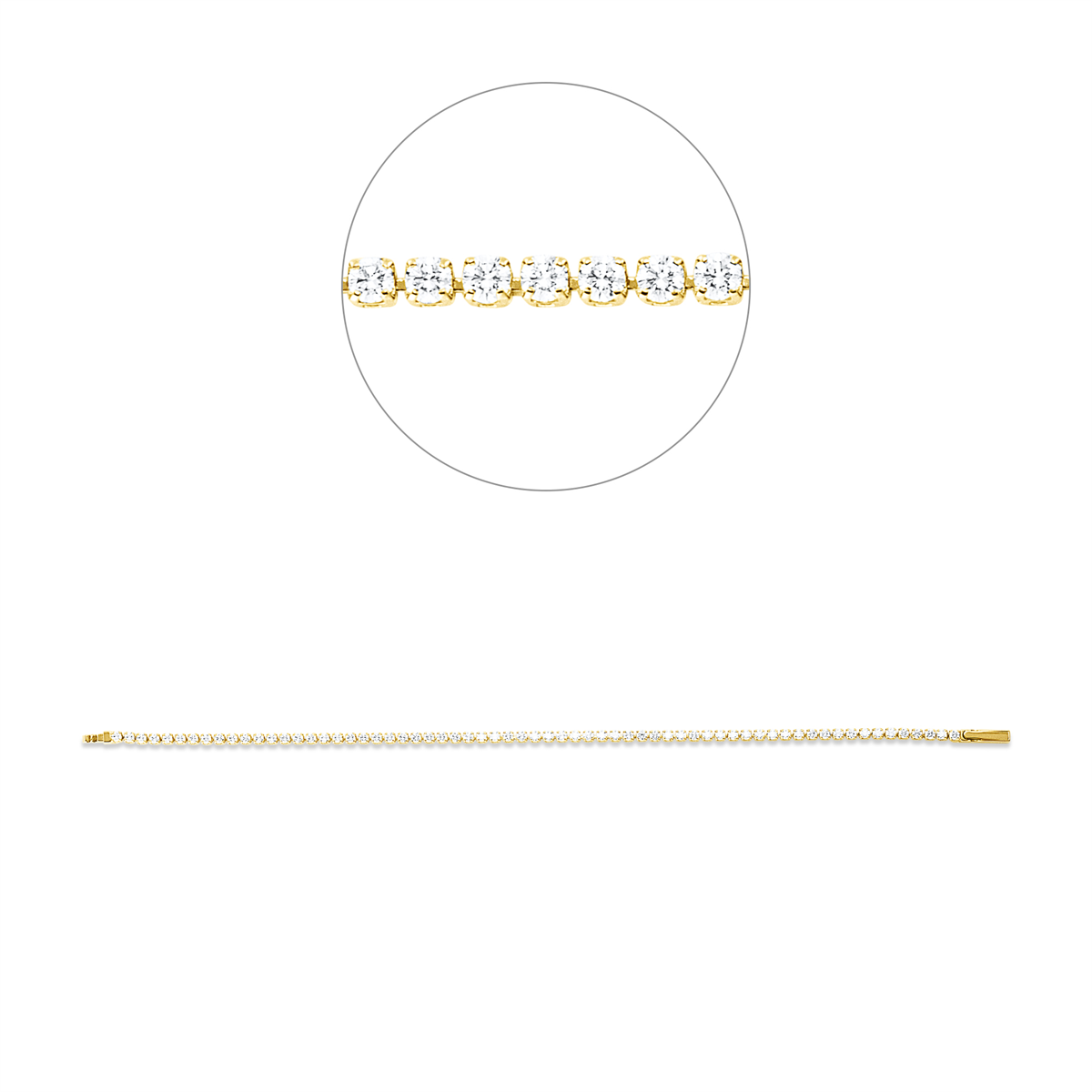 diamond full cut  multi-stone bracelet in yellow gold