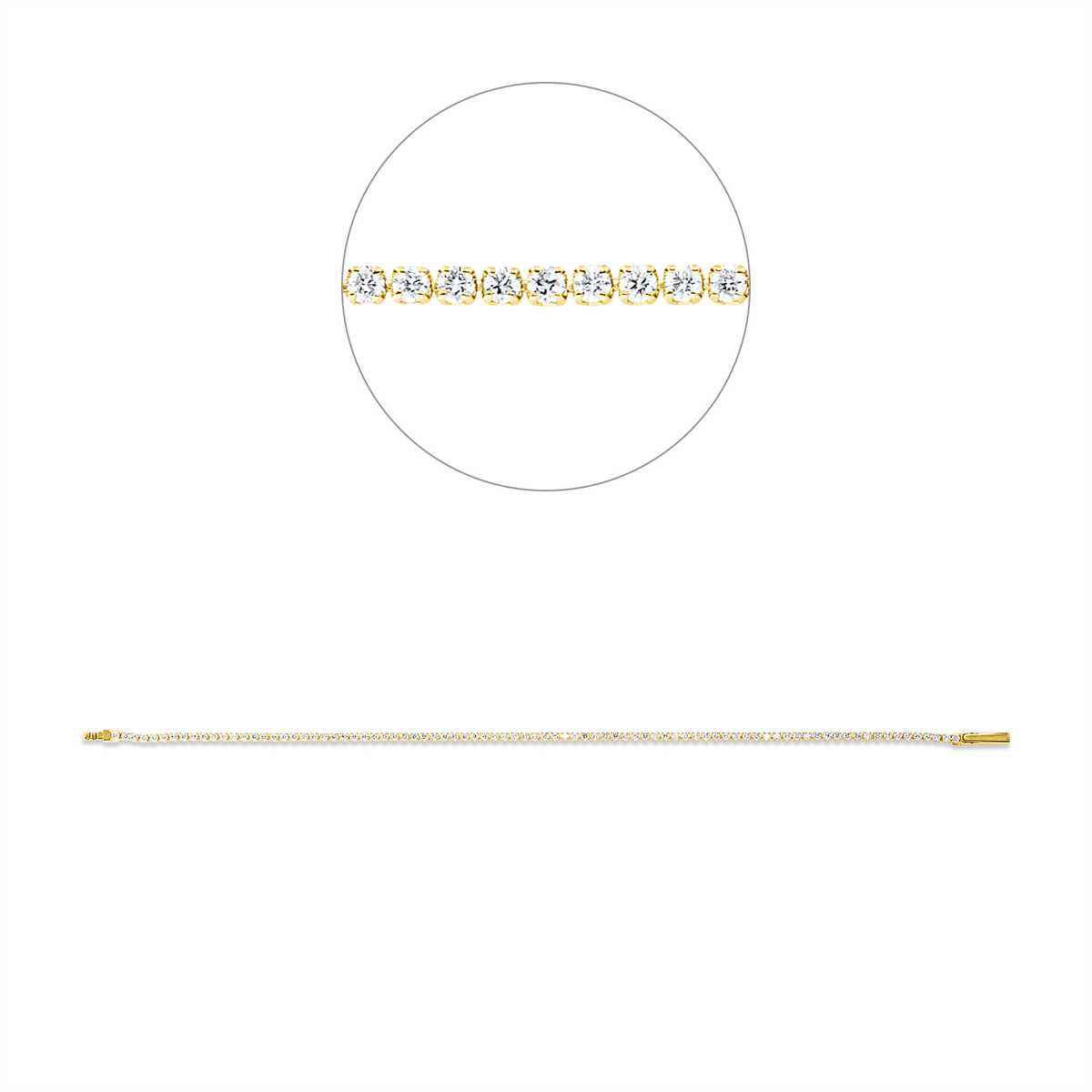 diamond full cut  modern woman bracelet in yellow gold
