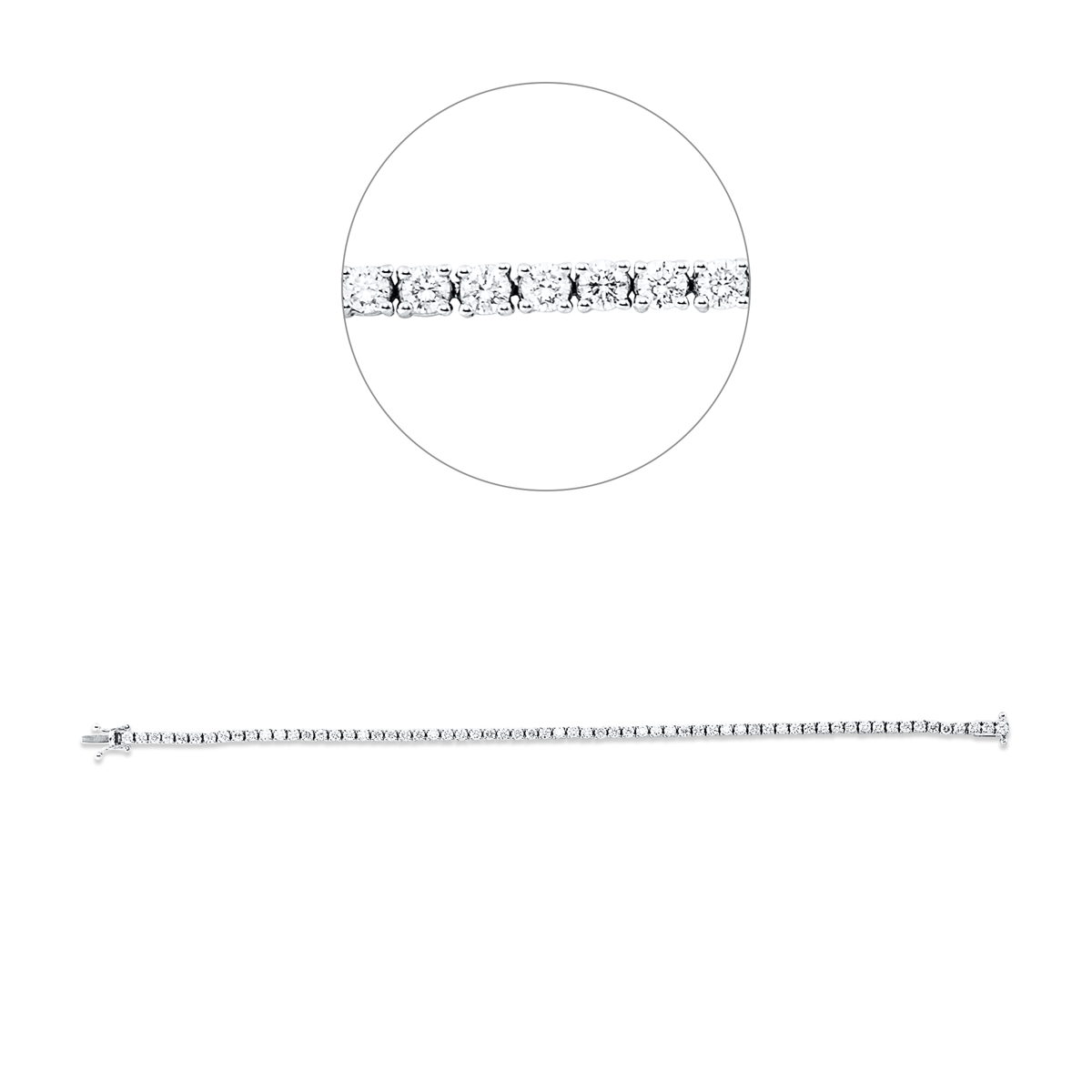 diamond full cut  multi-stone bracelet in white gold