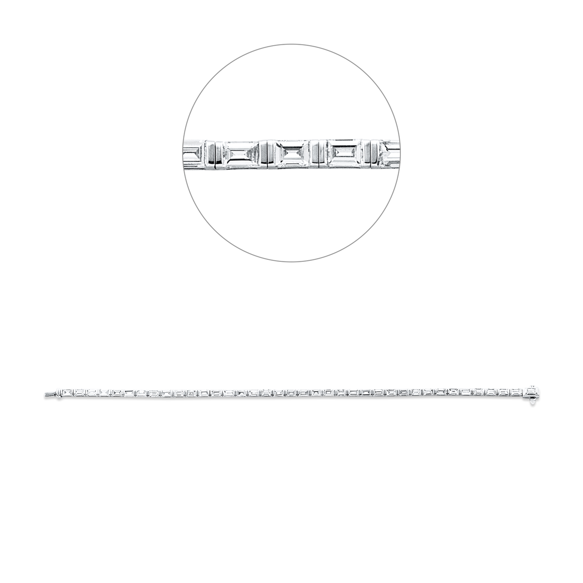 baguette  exclusive bracelet in white gold