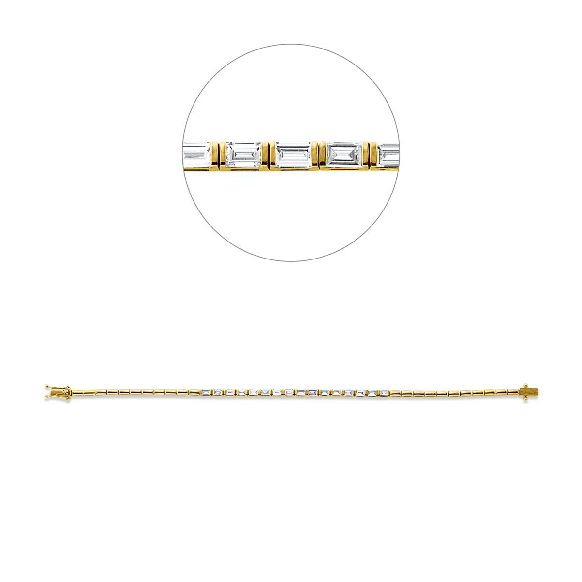 baguette  exclusive bracelet in yellow gold