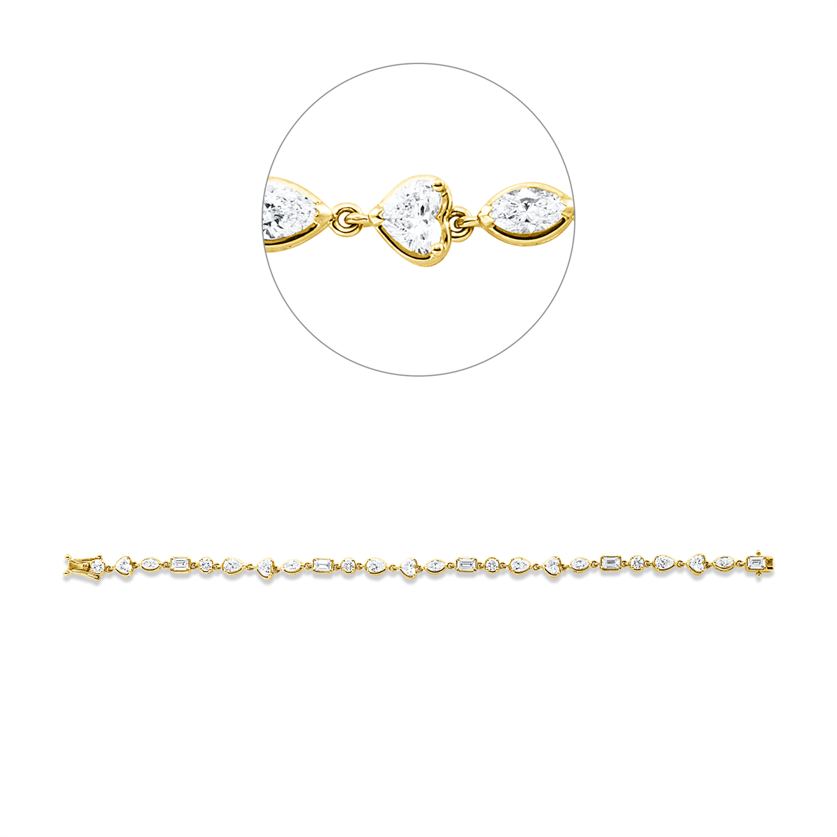diamond full cut  exclusive bracelet in yellow gold