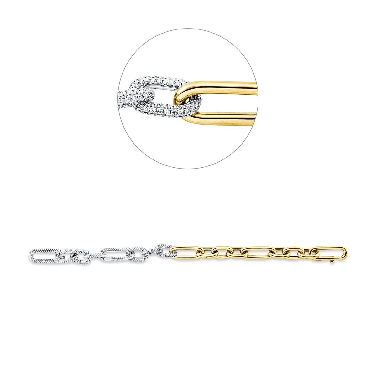 diamond full cut  exclusive bracelet in yellow gold / white gold