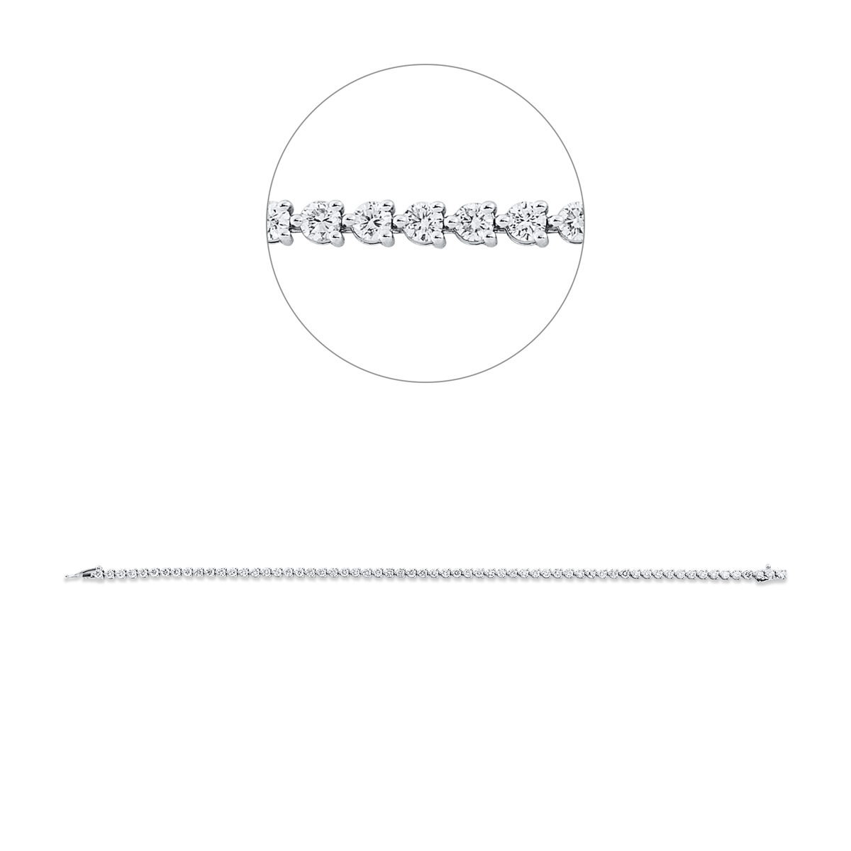 diamond full cut  tennis bracelet bracelet in white gold