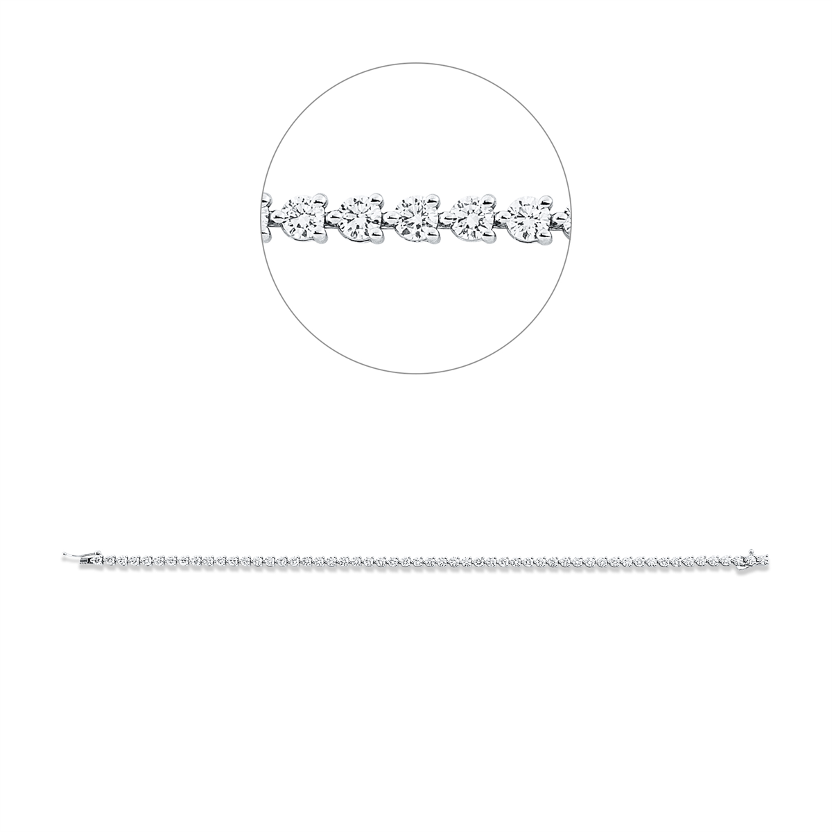 diamond full cut  tennis bracelet bracelet in white gold
