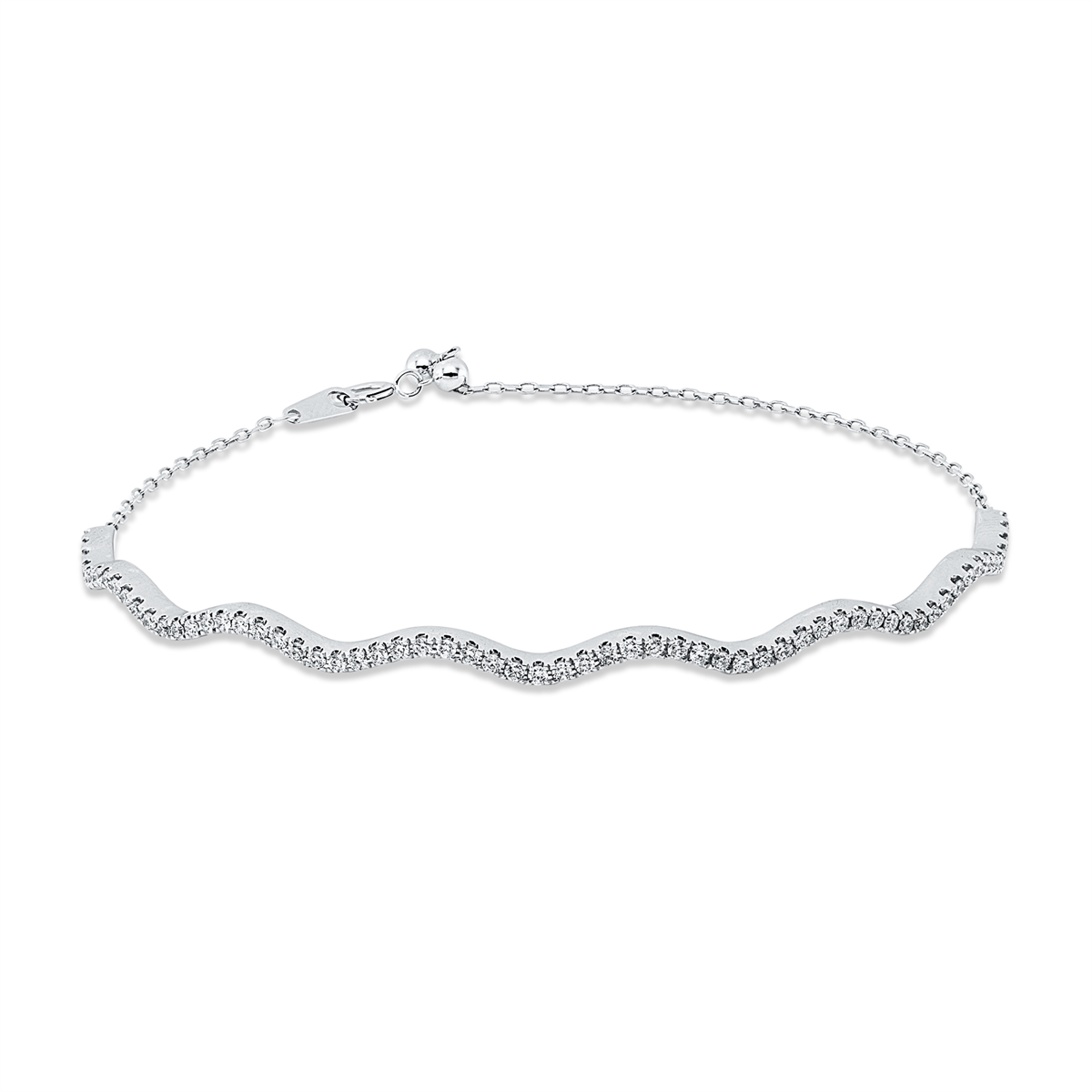 diamond full cut  modern woman bracelet in white gold