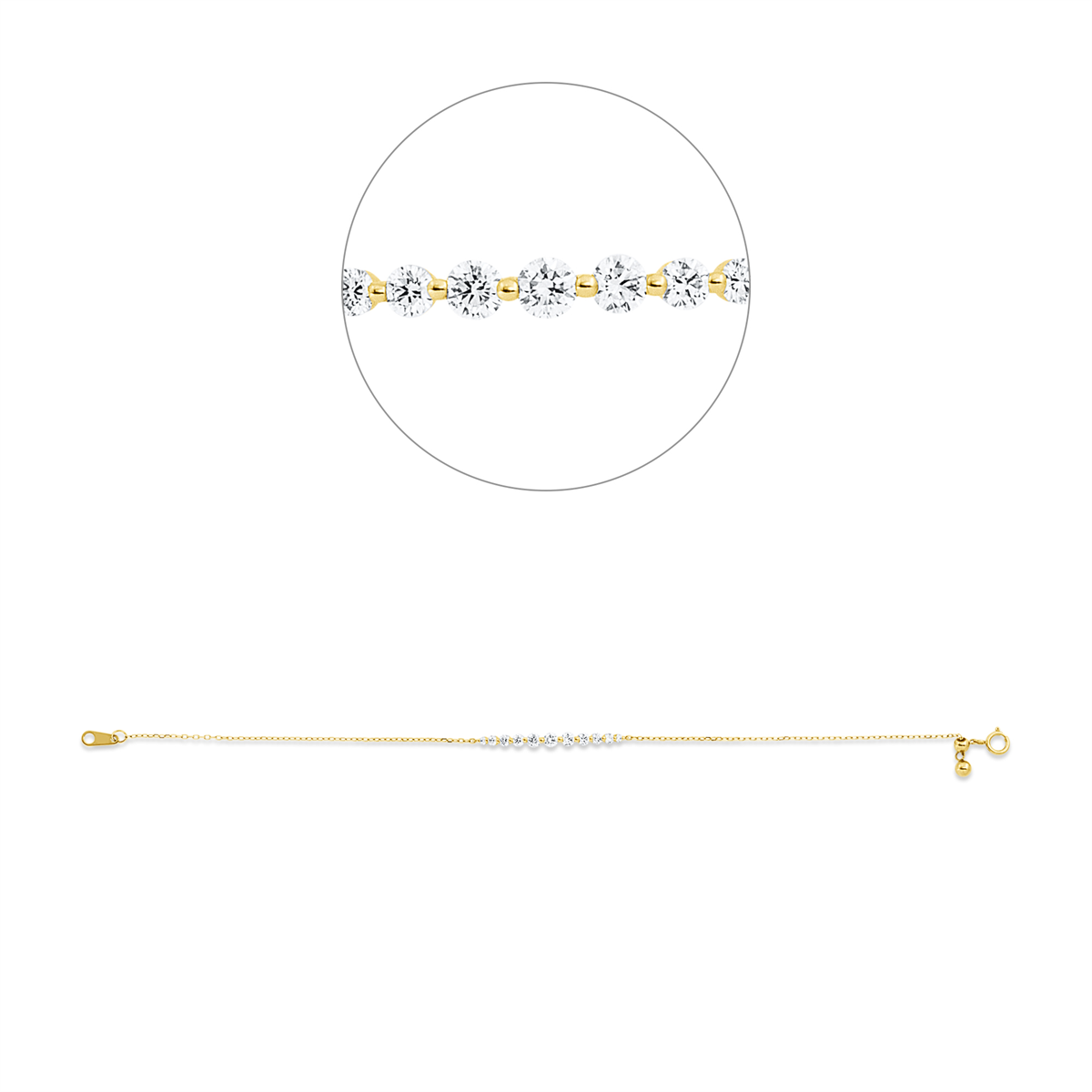 diamond full cut  modern woman bracelet in yellow gold