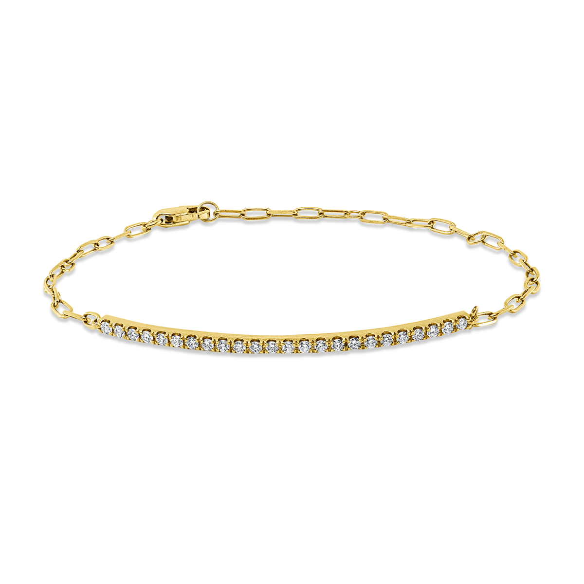 diamond full cut  modern woman bracelet in yellow gold