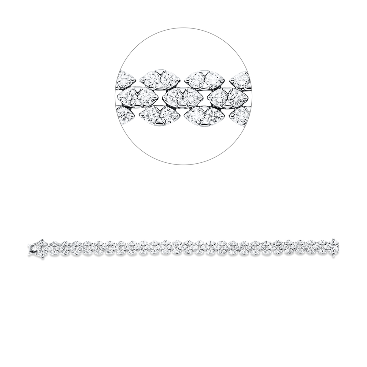 diamond full cut  exclusive bracelet in white gold