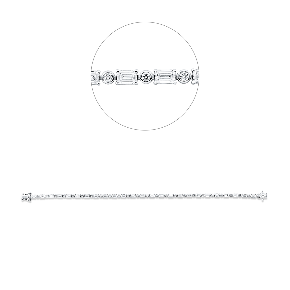 diamond full cut  exclusive bracelet in white gold