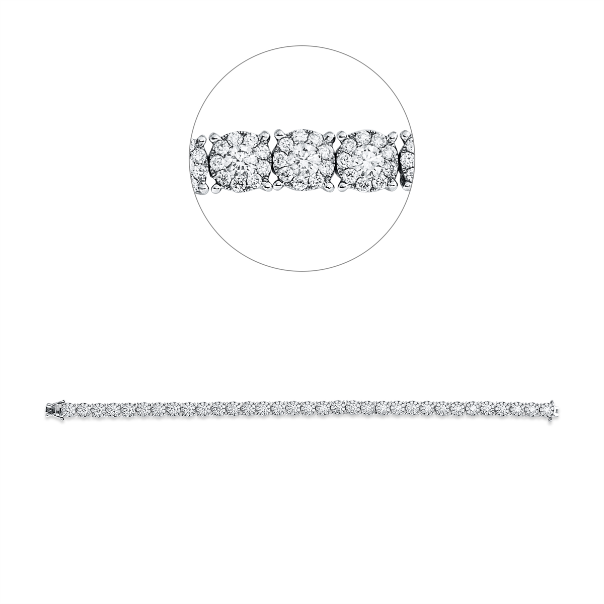 diamond full cut  tennis bracelet bracelet in white gold