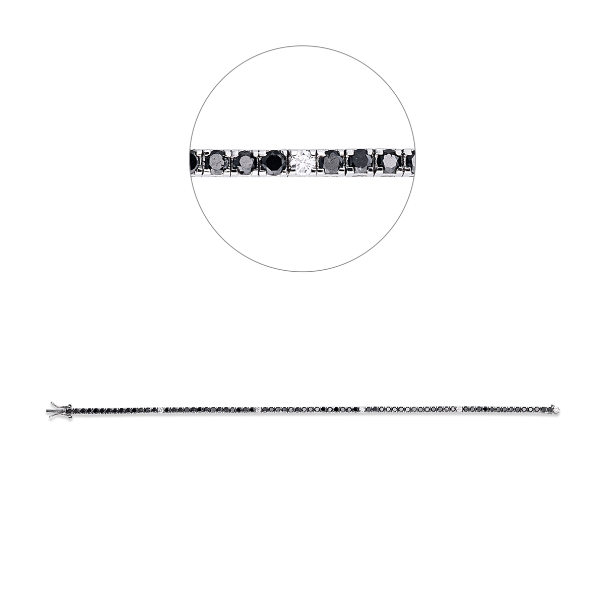 diamond full cut  tennis bracelet bracelet in white gold