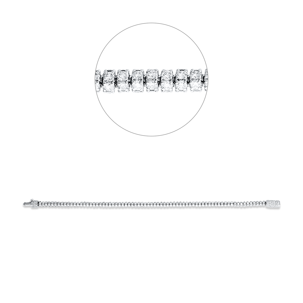 diamond full cut  tennis bracelet bracelet in white gold