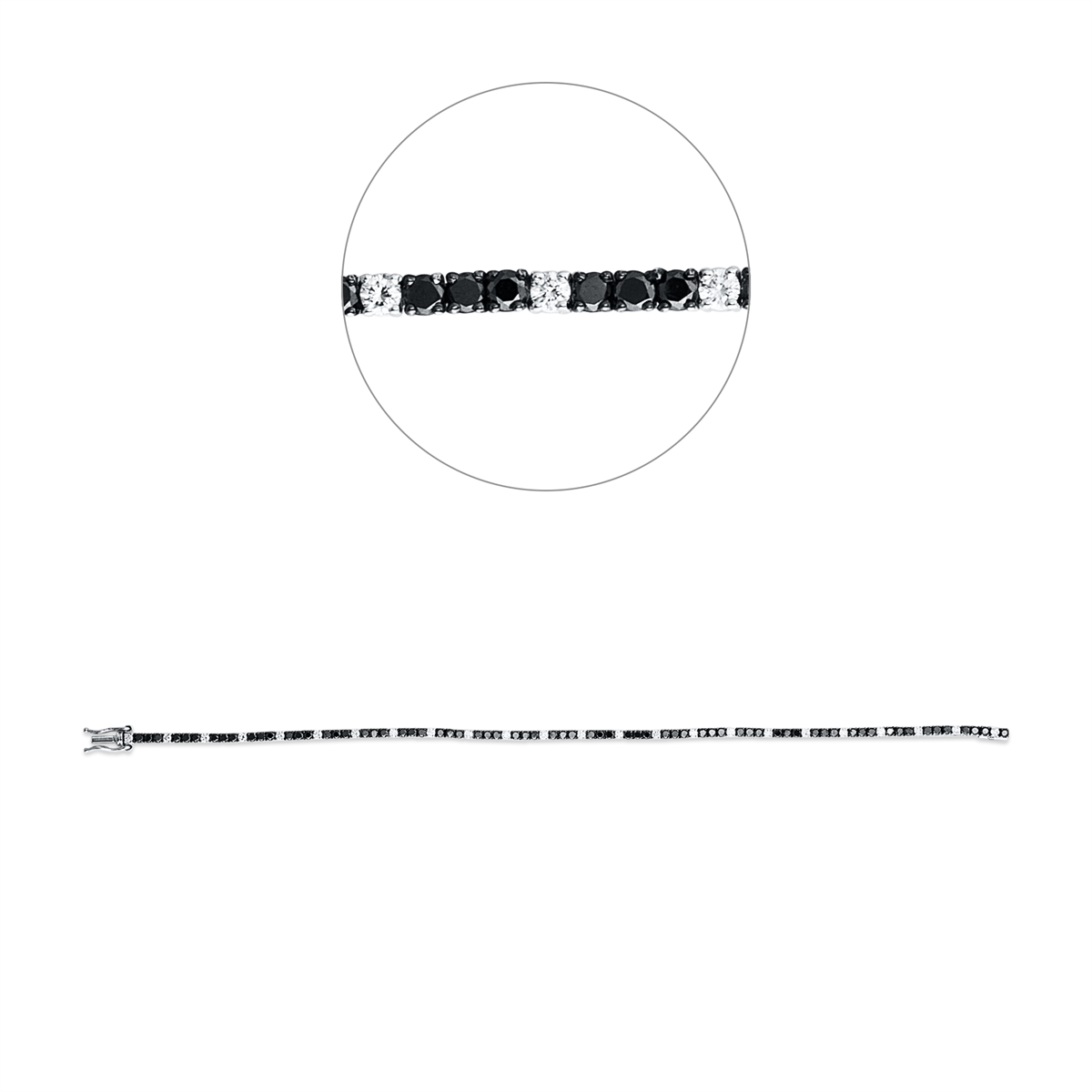 diamond full cut  tennis bracelet bracelet in white gold