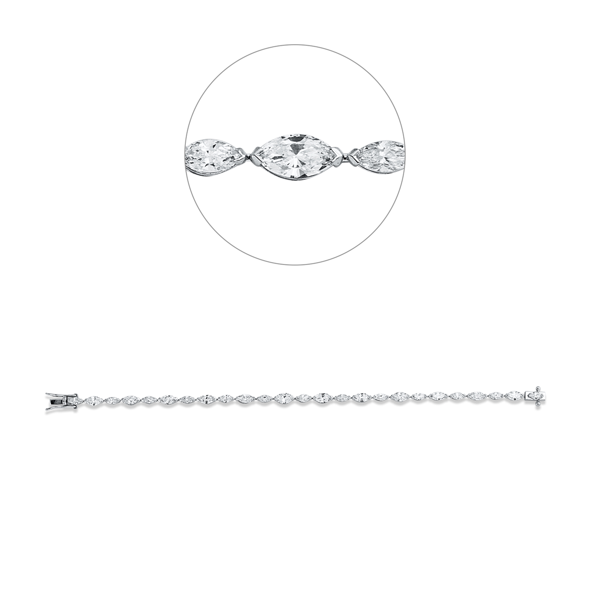 fantasy-cut  exclusive bracelet in white gold