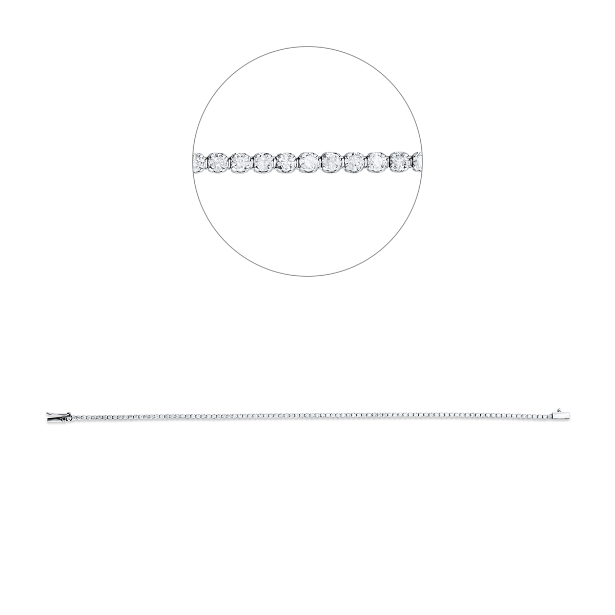 diamond full cut  tennis bracelet bracelet in white gold
