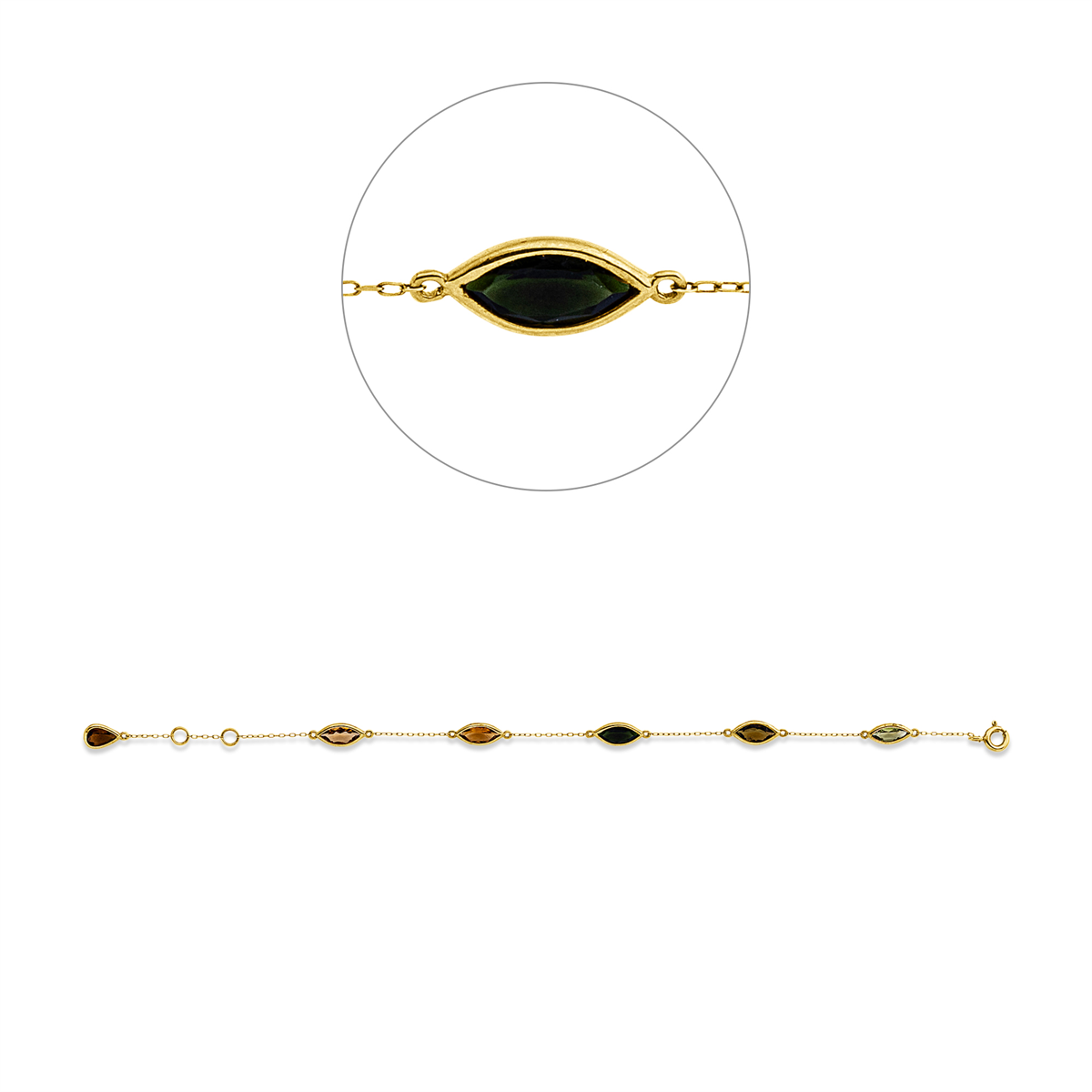 colored stone fashion bracelet - 5H212