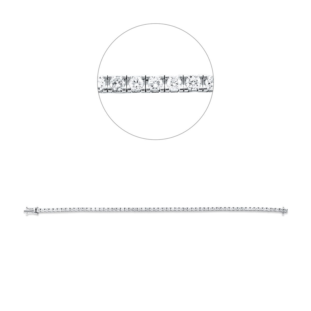 diamond full cut  tennis bracelet bracelet in white gold
