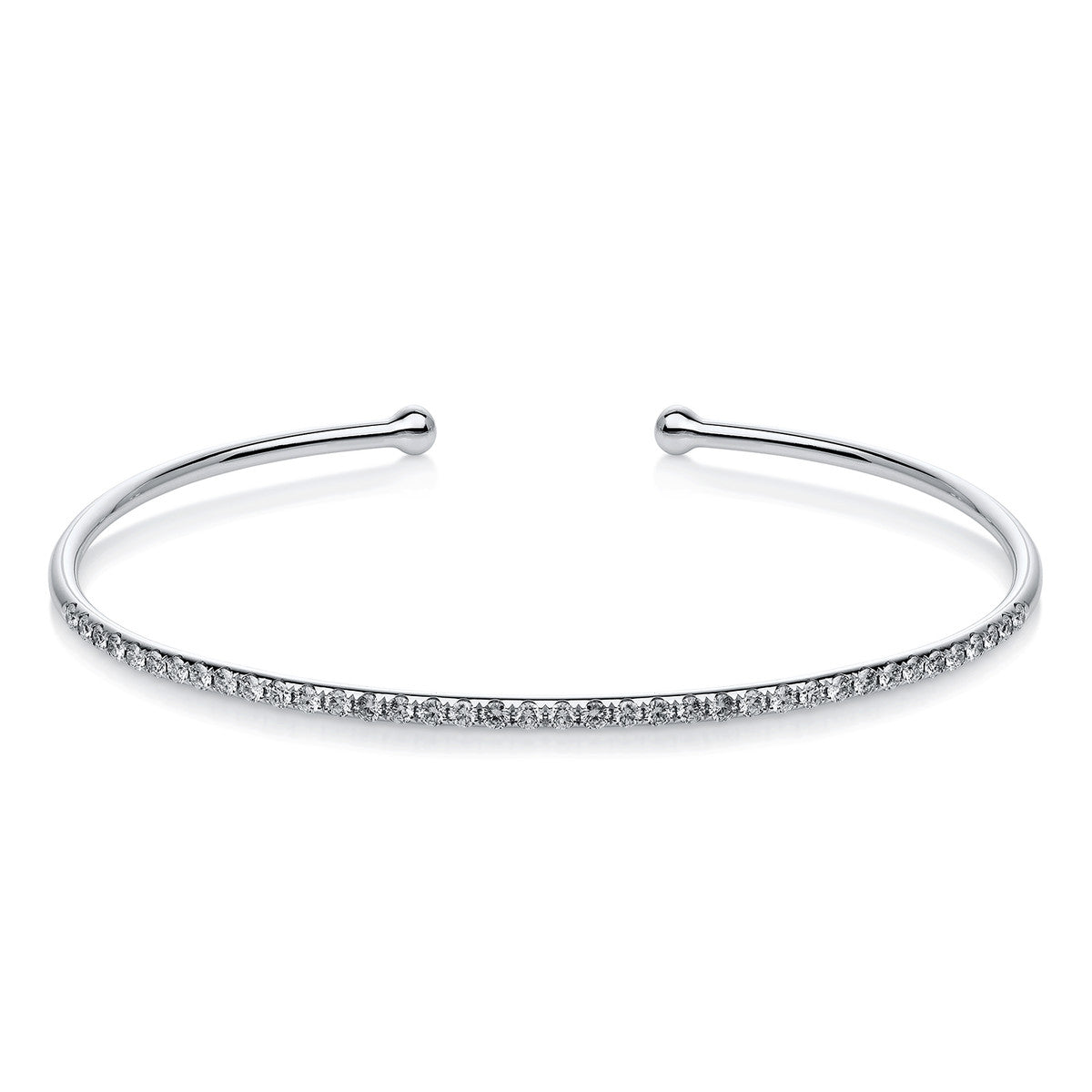 diamond full cut  multi-stone bangle in white gold