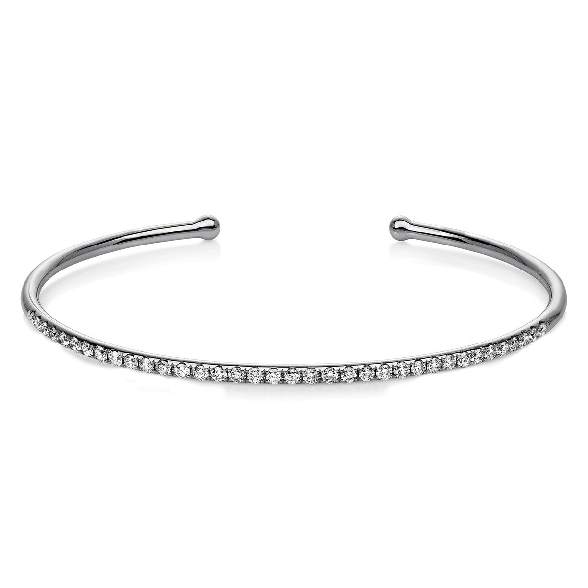 diamond full cut  modern woman bangle in white gold