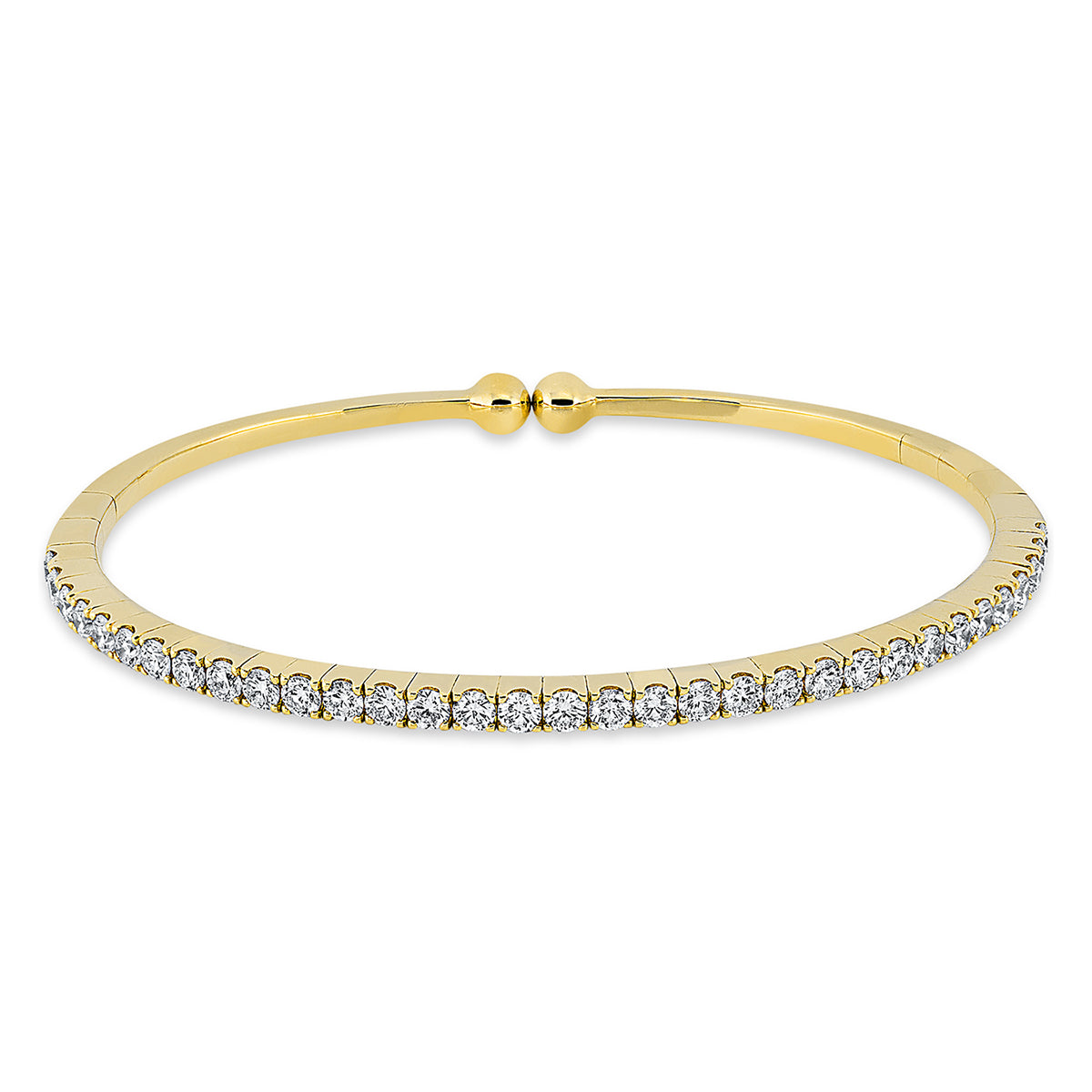diamond full cut  modern woman bangle in yellow gold