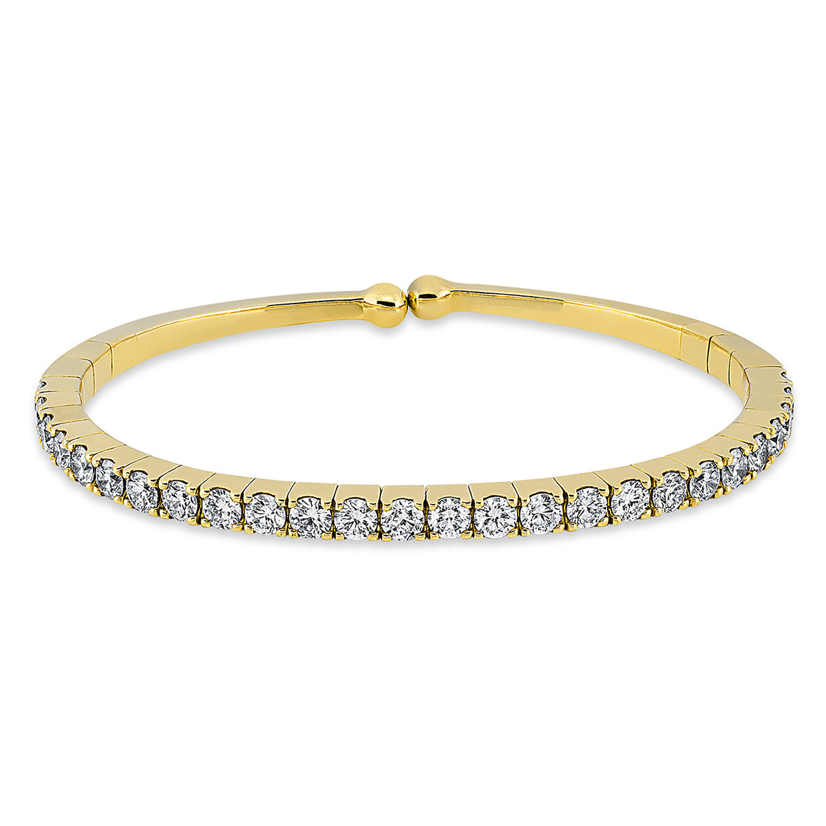 diamond full cut  flex bangle in yellow gold