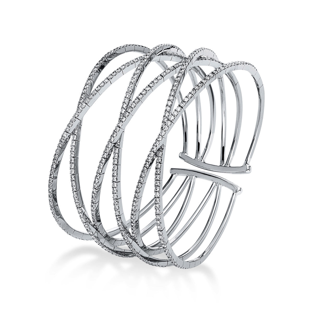 diamond full cut  exclusive bangle in white gold