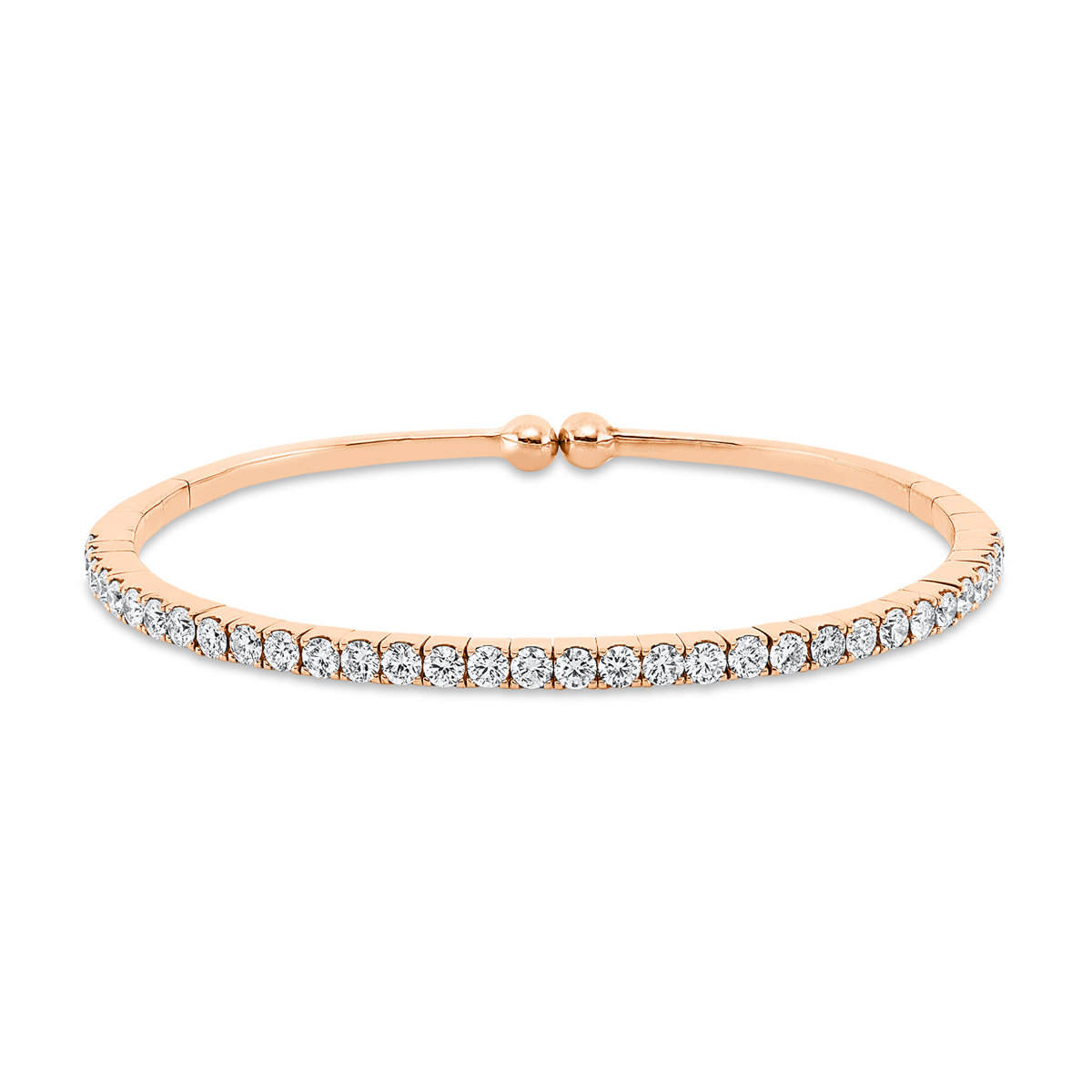 diamond full cut  flex bangle in red gold