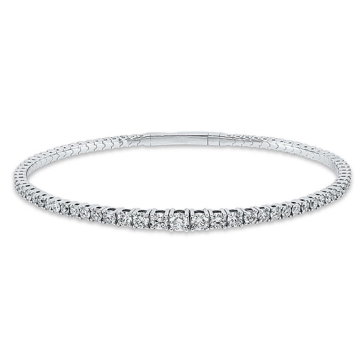 diamond full cut  flex bangle in white gold