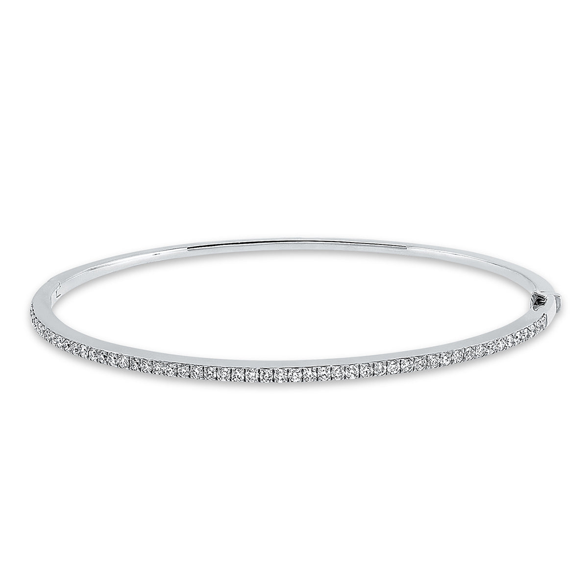 diamond full cut  modern woman bangle in white gold