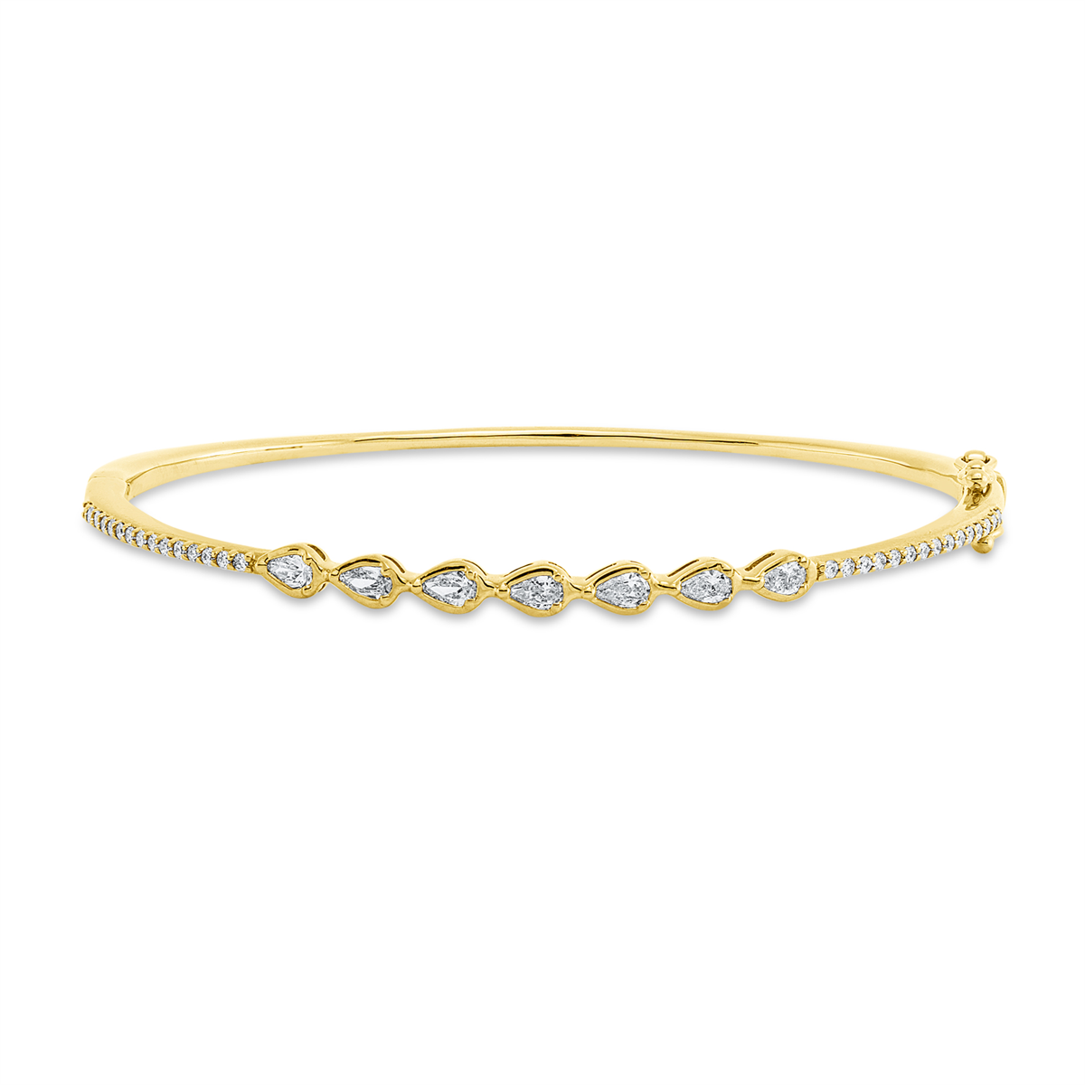 diamond full cut  modern woman bangle in yellow gold