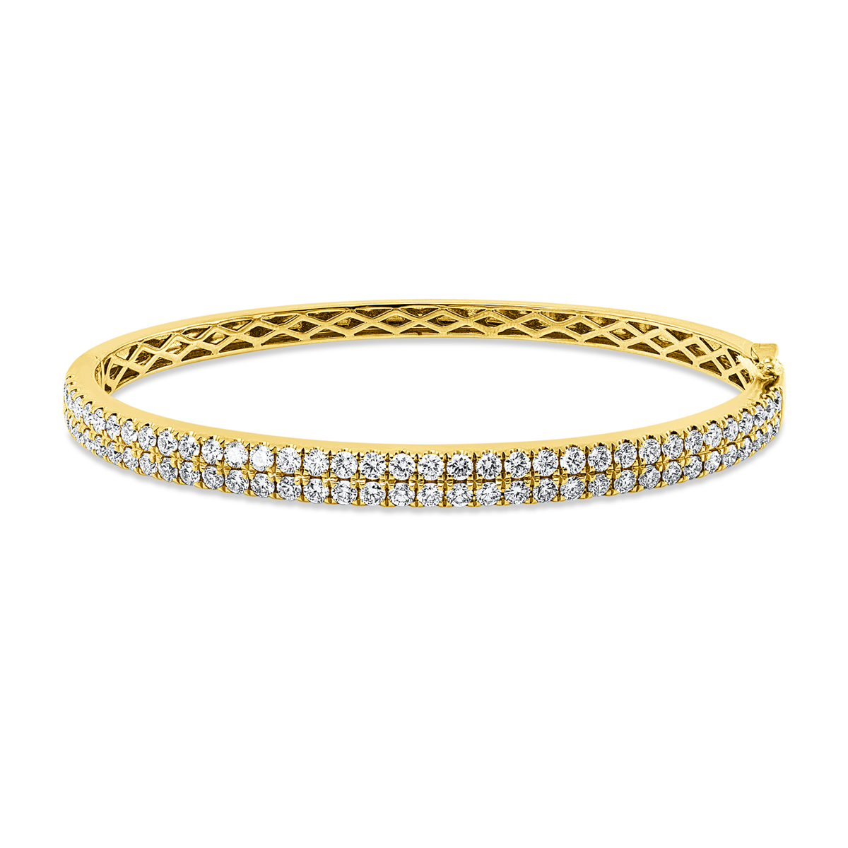 diamond full cut  multi-stone bangle in yellow gold