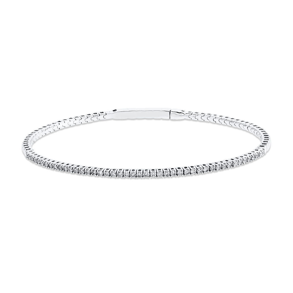 diamond full cut  multi-stone bangle in white gold
