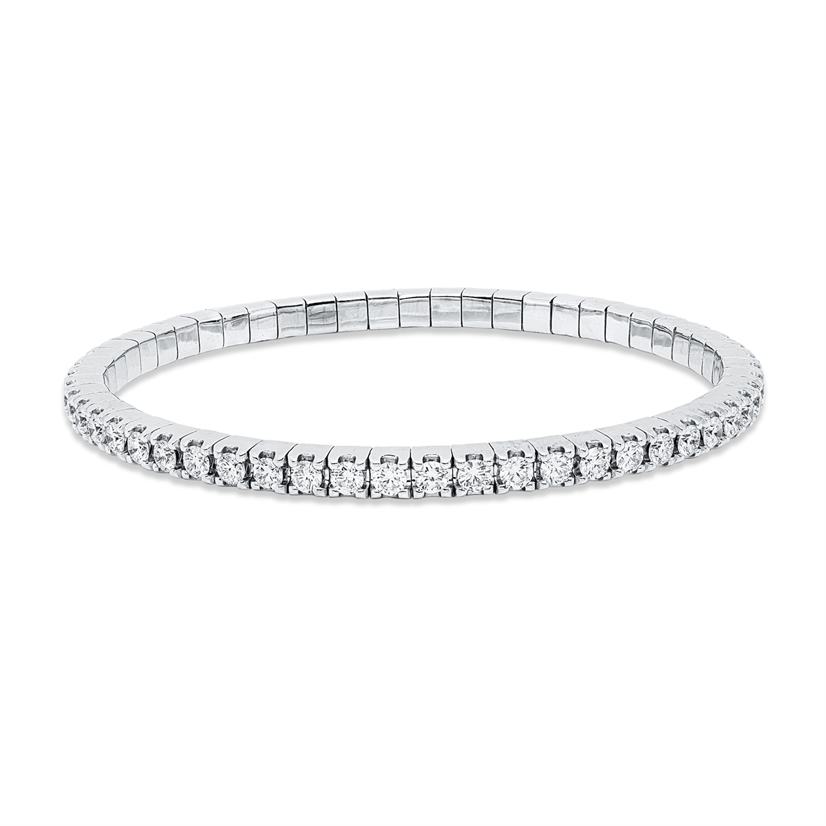 diamond full cut  multi-stone bangle in white gold