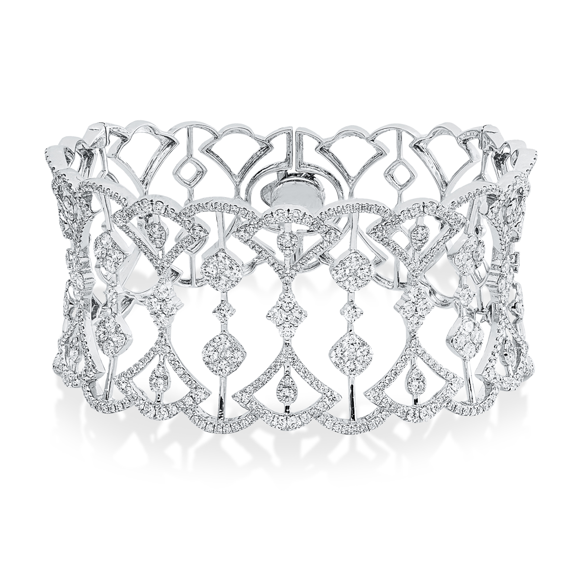 diamond full cut  exclusive bangle in white gold