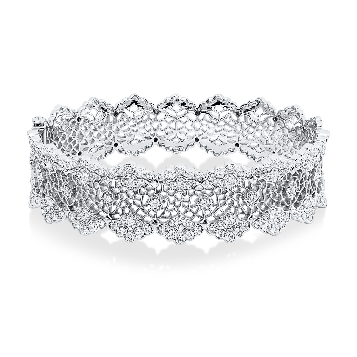 diamond full cut  exclusive bangle in white gold