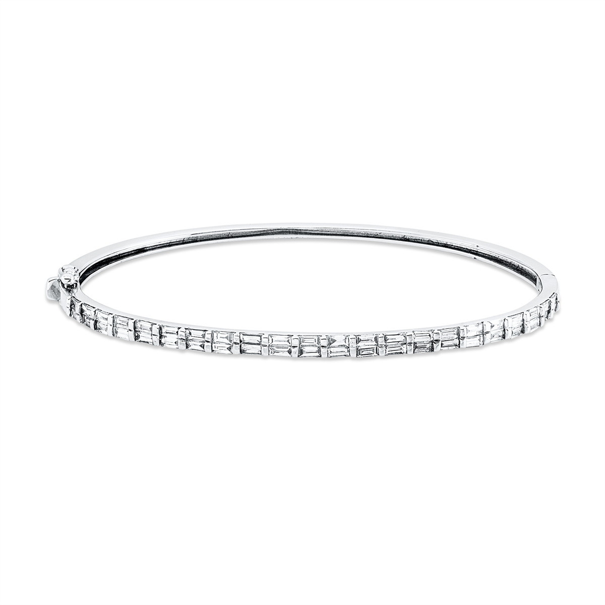baguette  baguette bangle in white gold