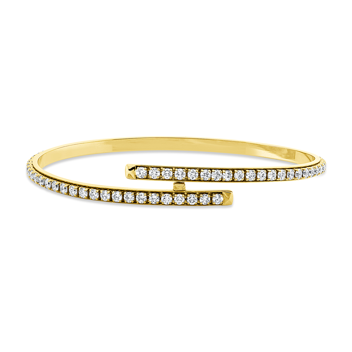 diamond full cut  multi-stone bangle in yellow gold