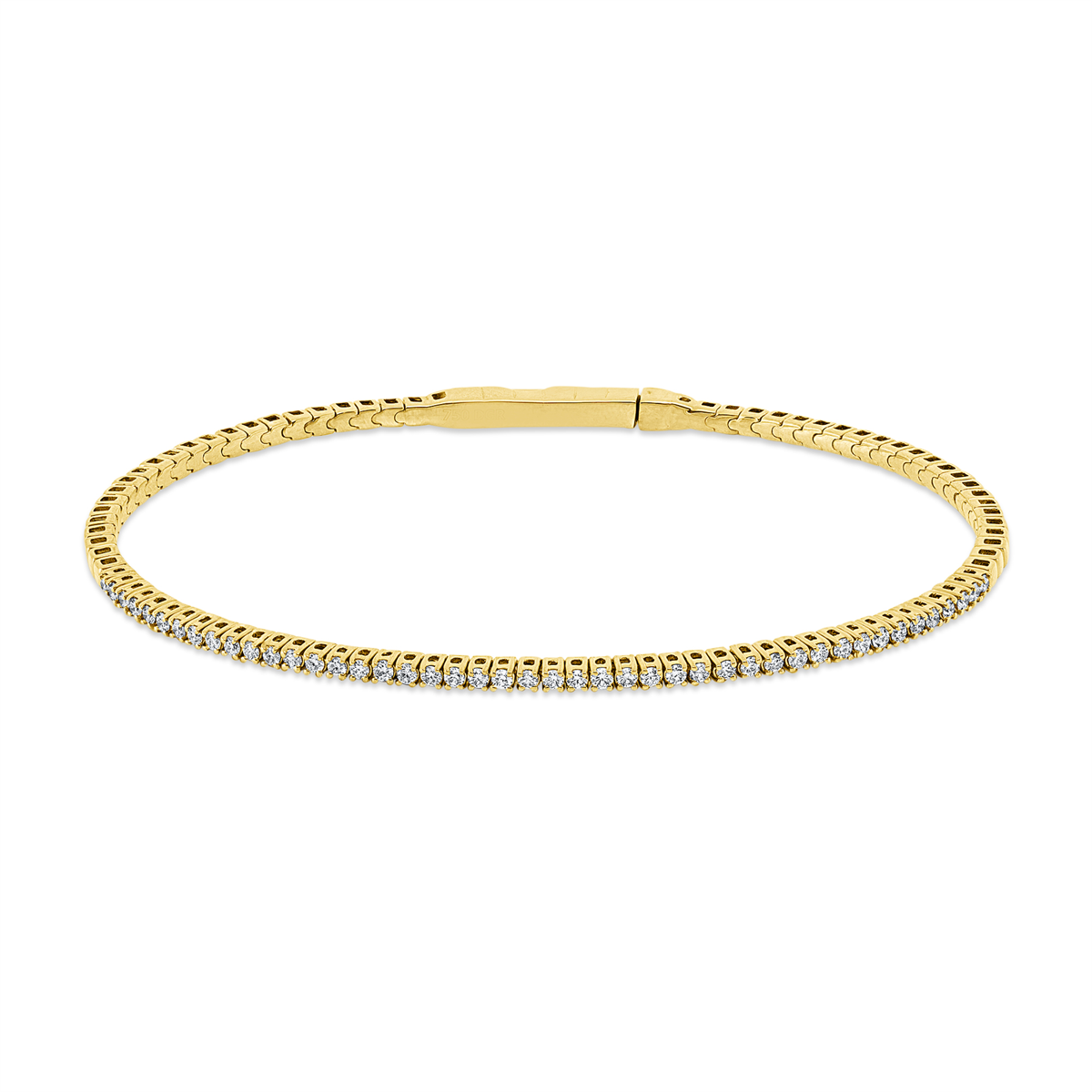 diamond full cut  modern woman bangle in yellow gold