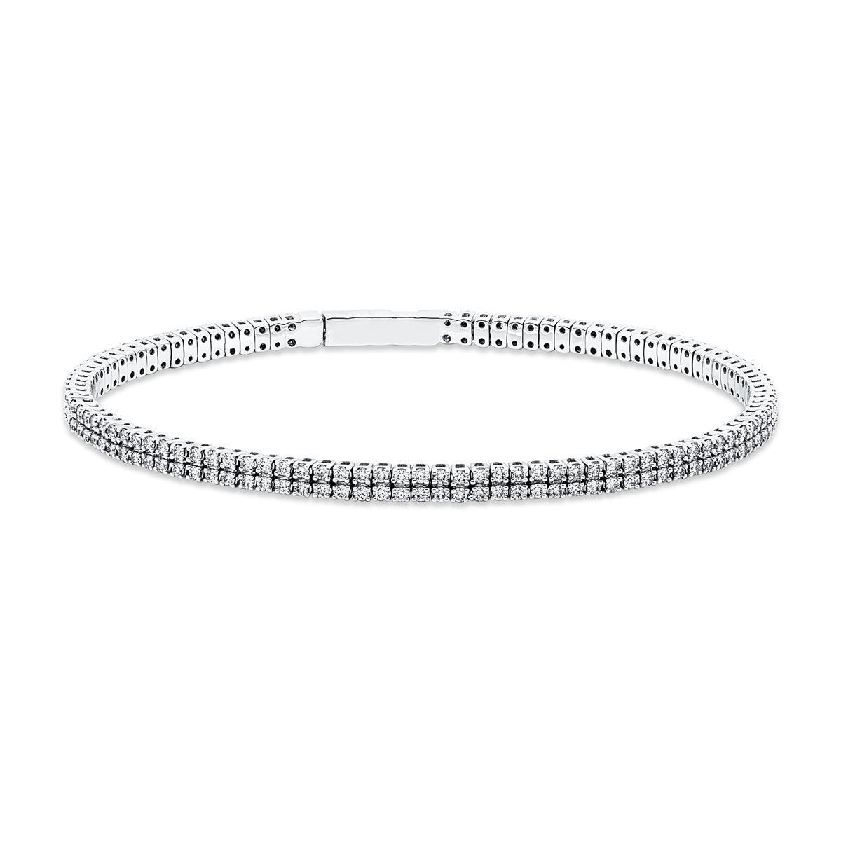 diamond full cut  exclusive bangle in white gold