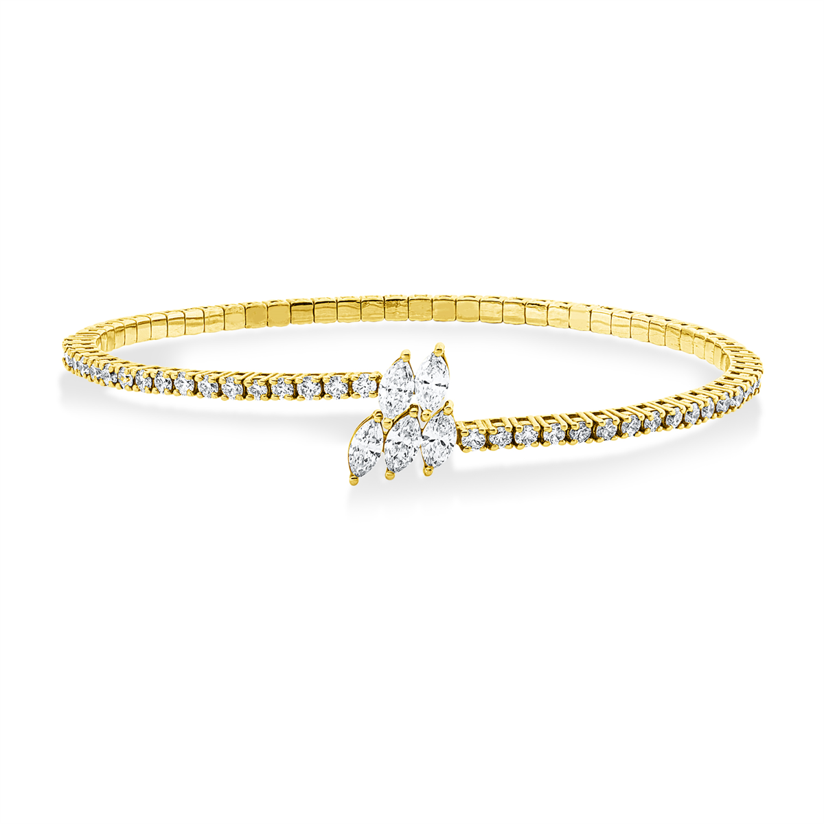 marquise  exclusive bangle in yellow gold