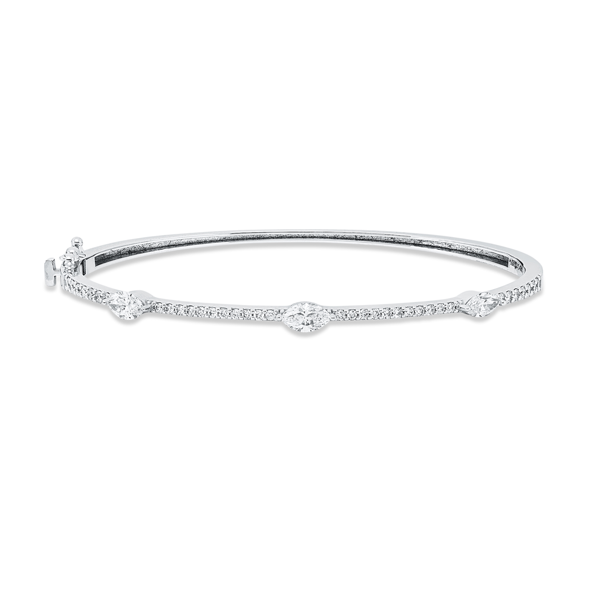 diamond full cut  exclusive bangle in white gold