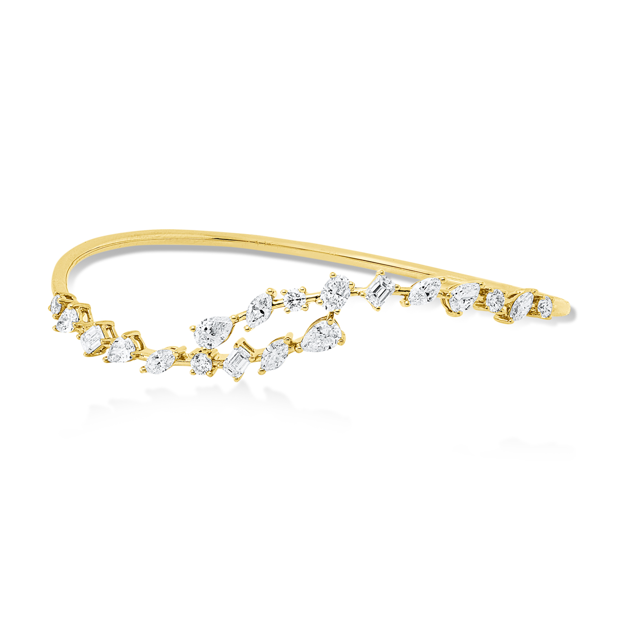diamond full cut  exclusive bangle in yellow gold
