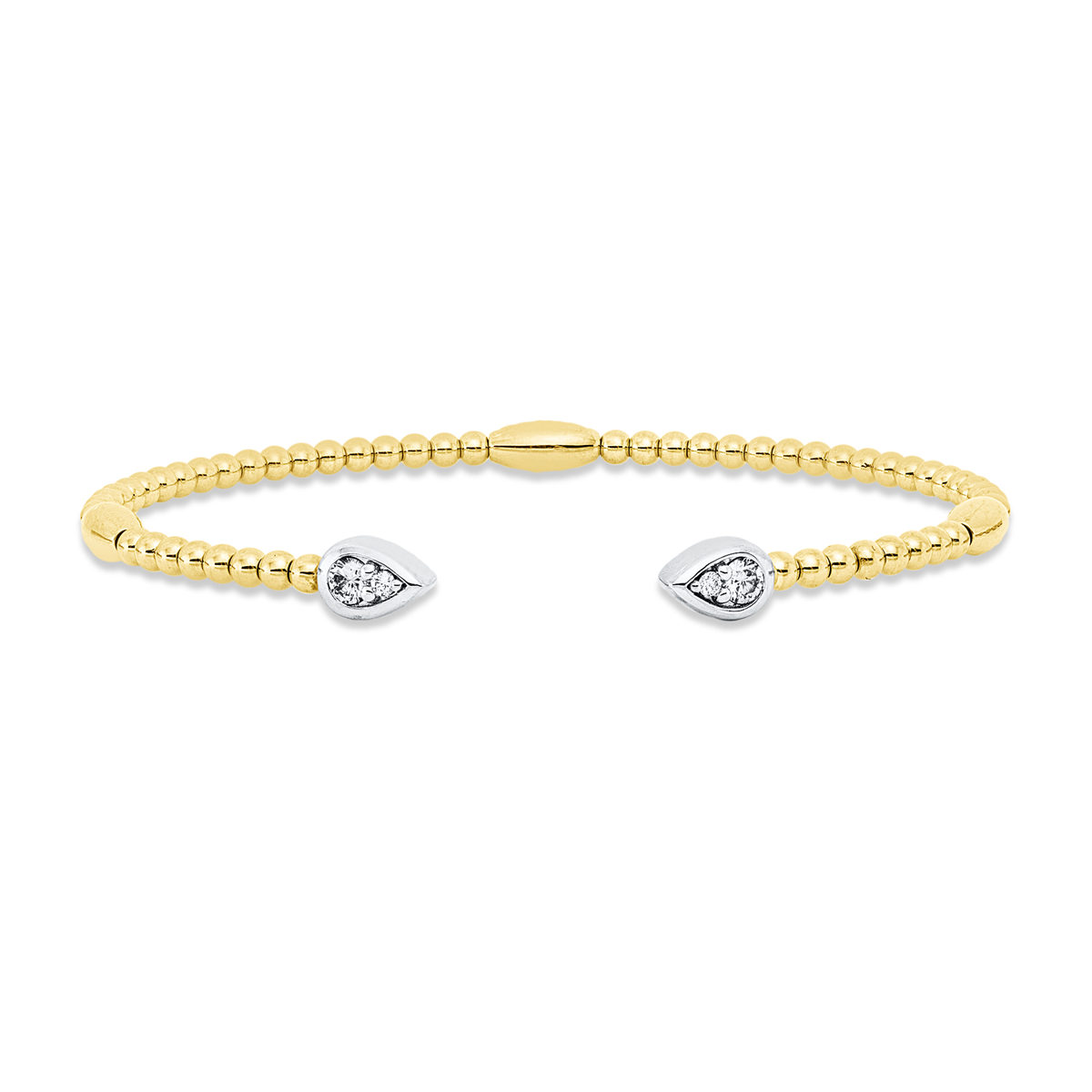 diamond full cut  illusion classic bangle in yellow gold / white gold