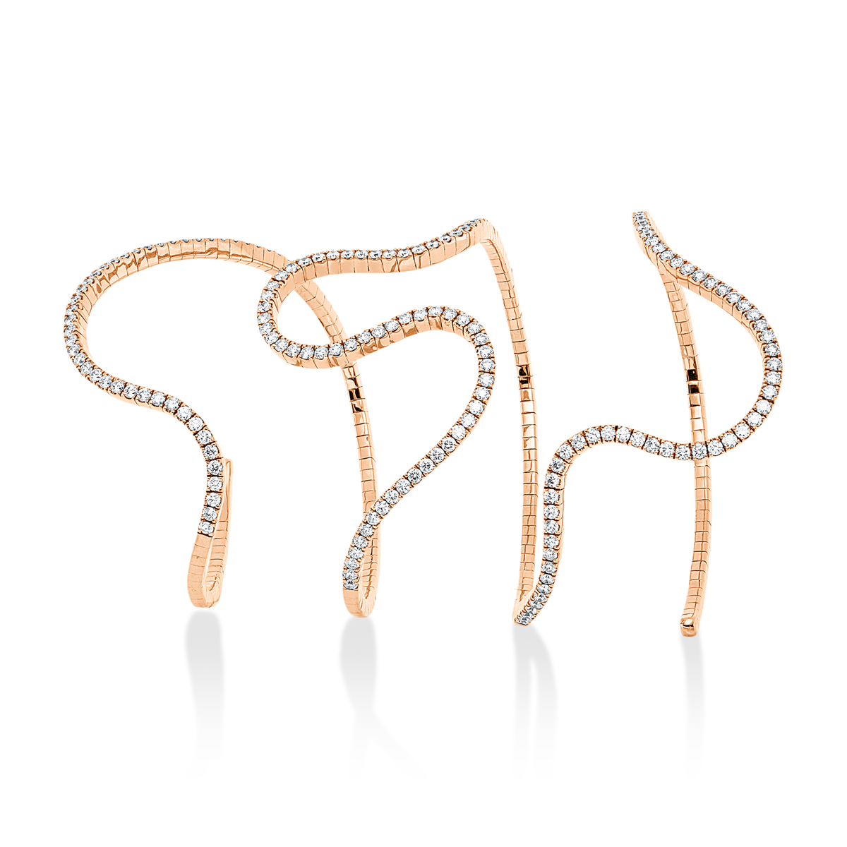 diamond full cut  exclusive bangle in red gold