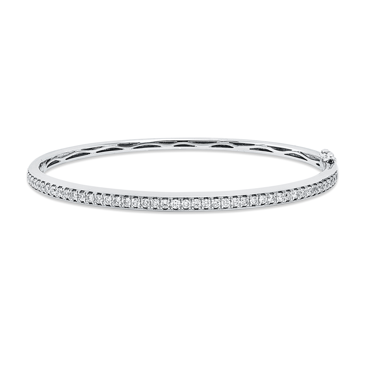 diamond full cut  multi-stone bangle in white gold