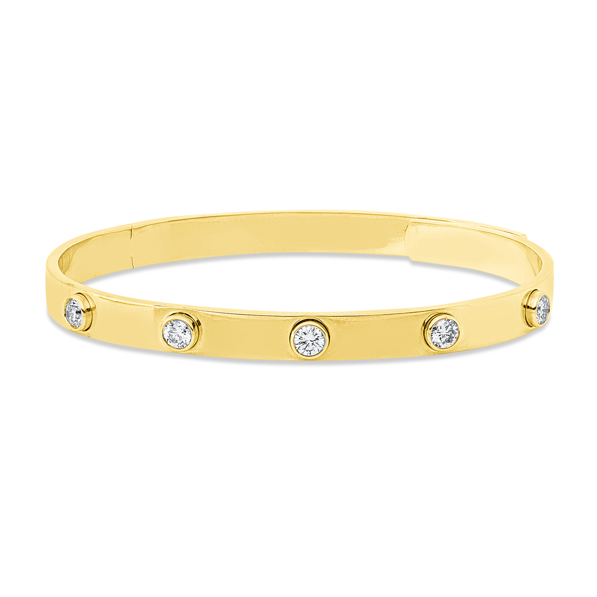 diamond full cut  exclusive bangle in yellow gold