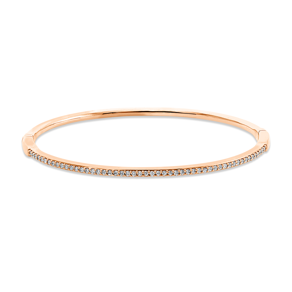 diamond full cut  multi-stone bangle in red gold