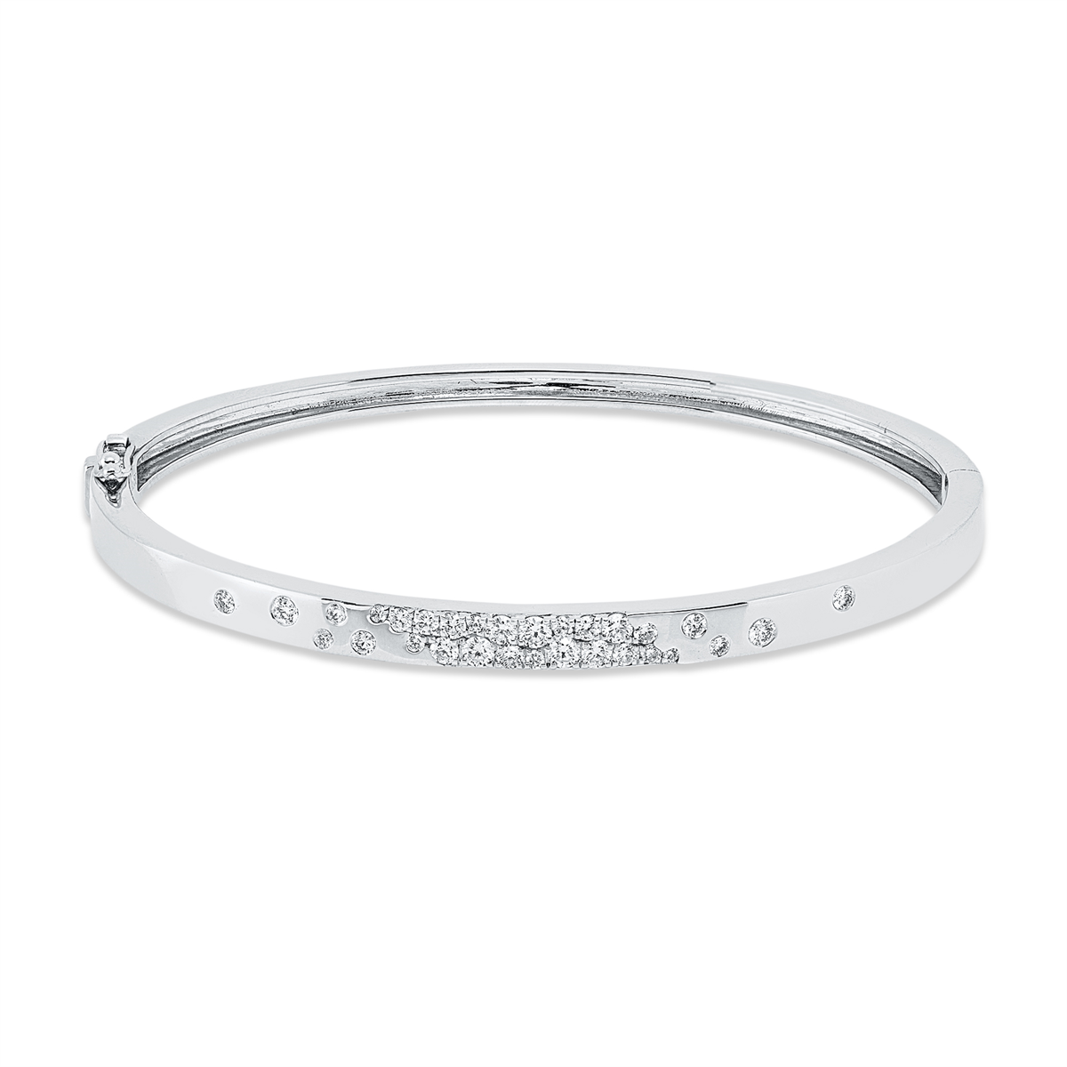 diamond full cut  exclusive bangle in white gold