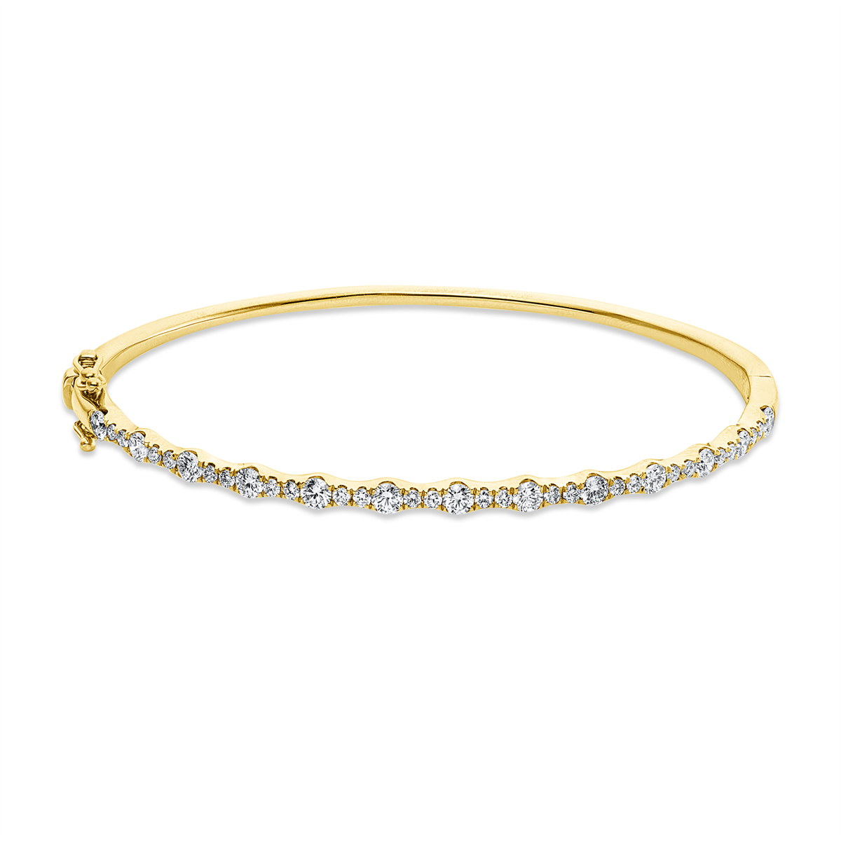 diamond full cut  exclusive bangle in yellow gold